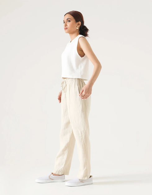 MUSLIN PAPERBAG TROUSER